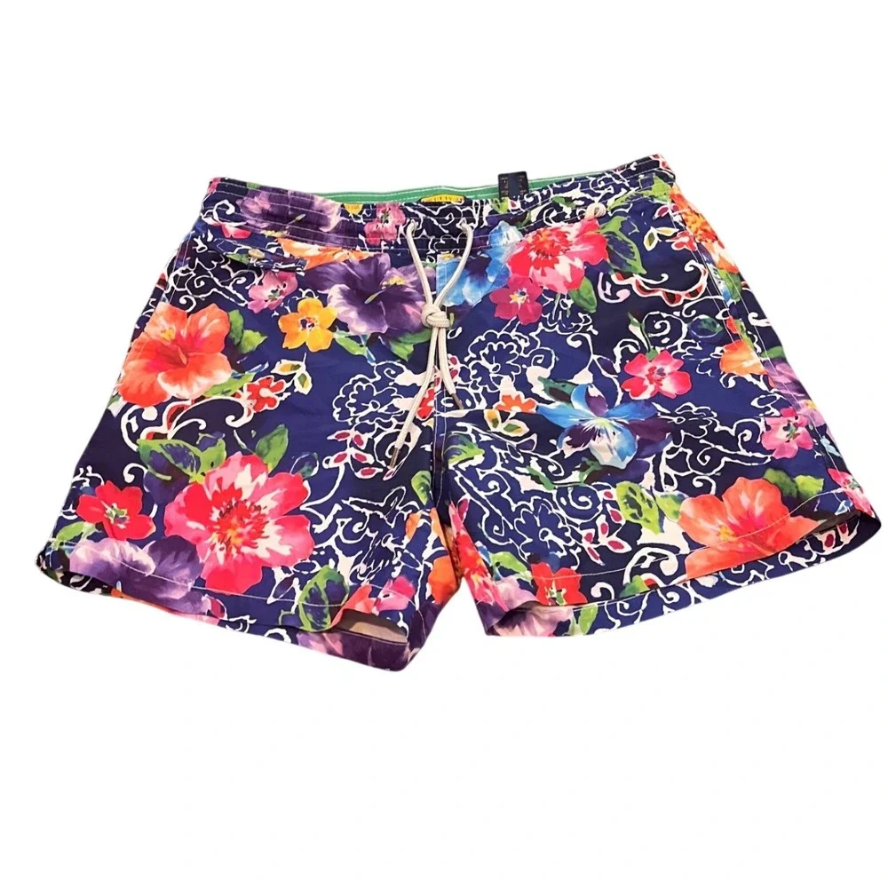 Polo Ralph Lauren Swimsuit Swim Shorts - Bright Aloha Floral Watercolor Small